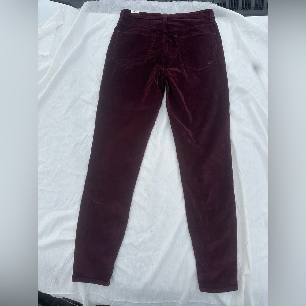 Lovers + Friends Maroon Velvet Skinny Jeans Size 27 NWT - Picture 2 of 7